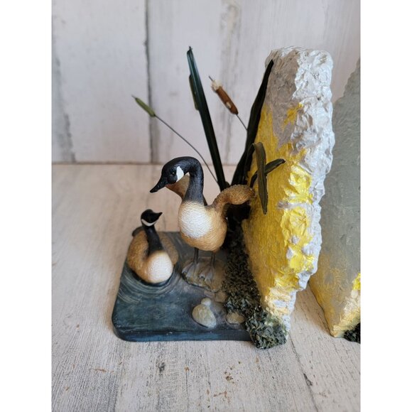 Unique Landscape goose duck pond book end set bird home decor - Picture 2 of 11